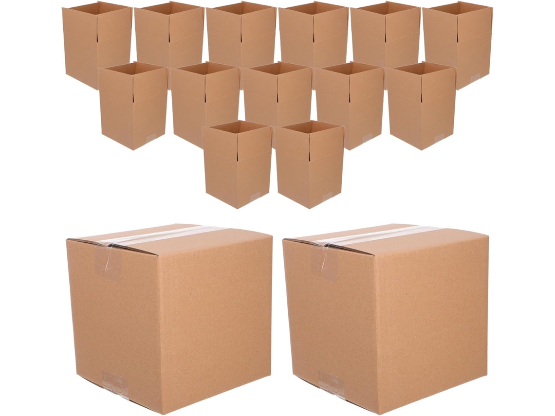 Juego de 15 cajas de 15x15 cm para envíos (resistentes).