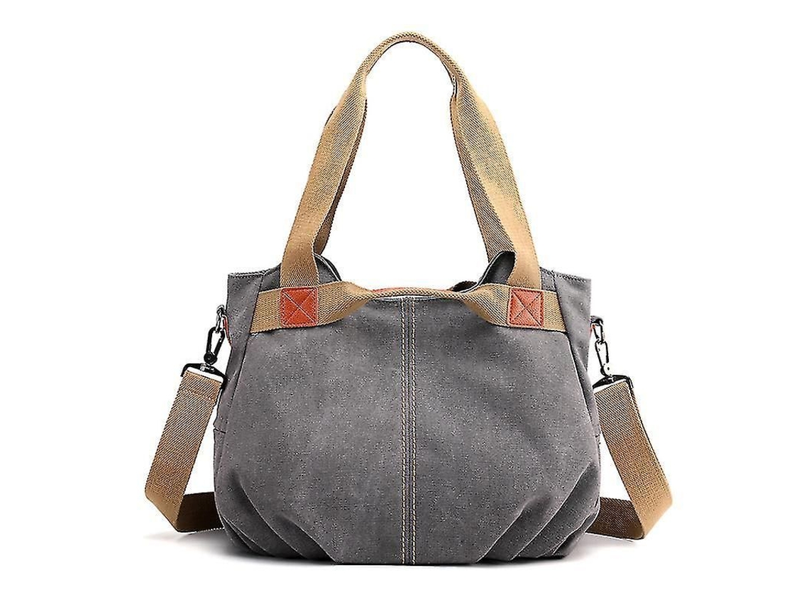 2026-bolso De Hombro Multifuncional Para Mujer De Tela Resistente Casual Hobo Grande Para Trabajo Escuela Playa Gris