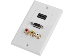 Painel De Tomadas, Tomada De Parede, 3 Portas Hdmi E Vga Em 1, Tomada Para Adaptador De Vídeo Usb, P