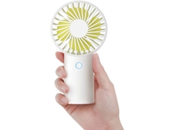 Ventilador Portátil De Mano, Recargable Por Usb De 4000 Mah, 3 Velocidades Para Viajes, Comunicación, Maquillaje Y Uso En La Oficina - Blanco