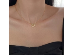 Collar De Plata De Ley 925 Con Diseño Calado Del Planeta Saturno (oro), Con Un Cielo Estrellado De Ensueño Y Diamantes.
