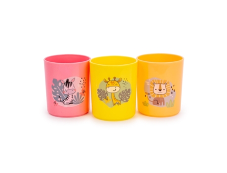 PLASTIC FORTE Candy - Juego de 3 Tazas Infantiles 350 ml en Plástico Libre de BPA. Girl