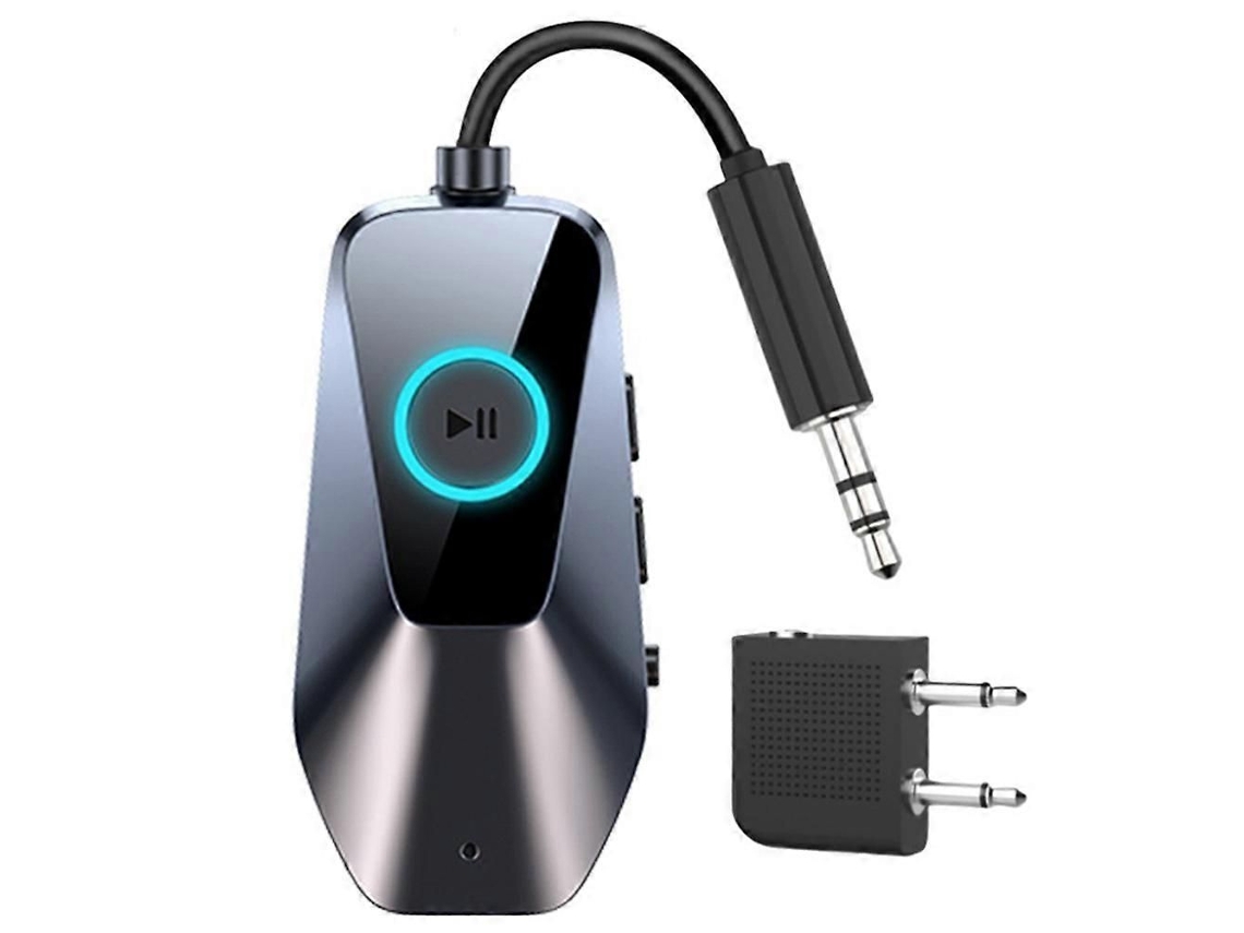 Transmisor/receptor Bluetooth 5.4 de GOKOCO con entrada de audio auxiliar y conector doble de 3,5 mm para TV y coche.