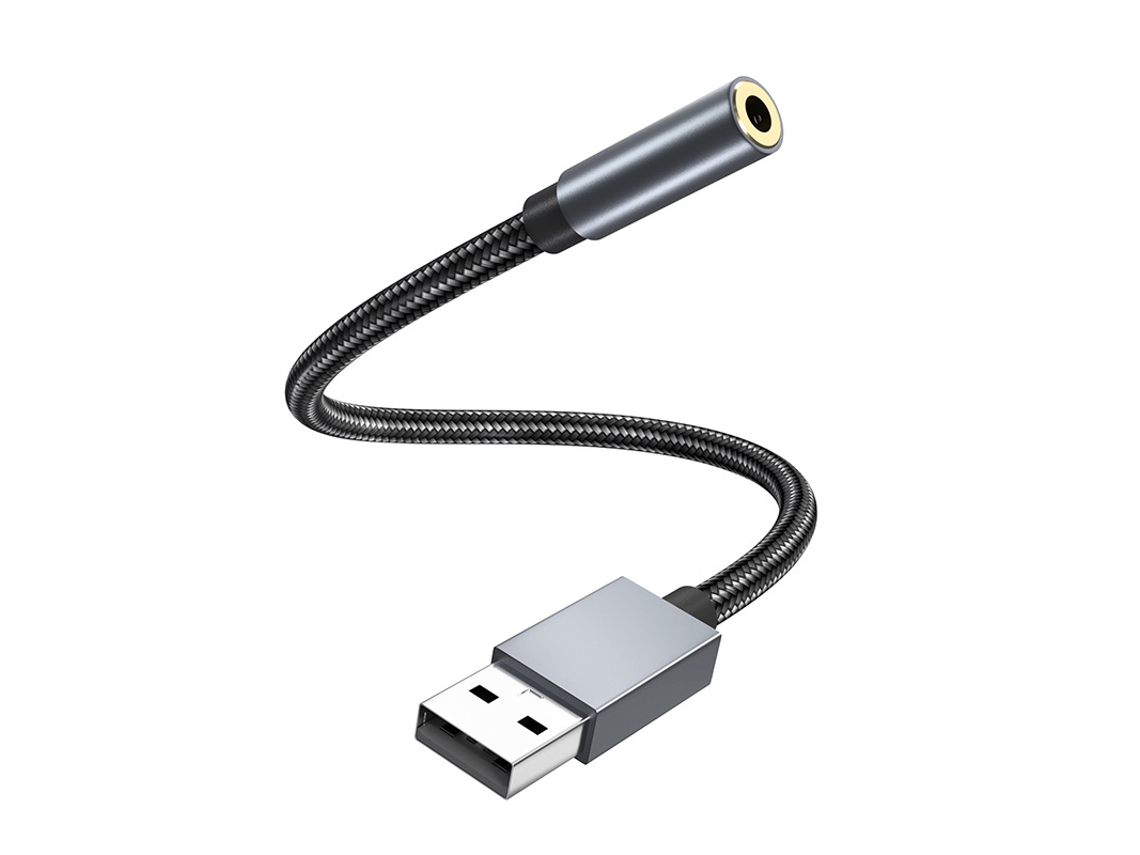 Adaptador de Audio INF Usb para Conector de 3,5 Mm Gris
