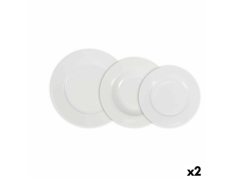 Set de Vajilla LA MEDITERRÁNEA Aneto Blanco Redonda 12 Piezas (2 Unidades)