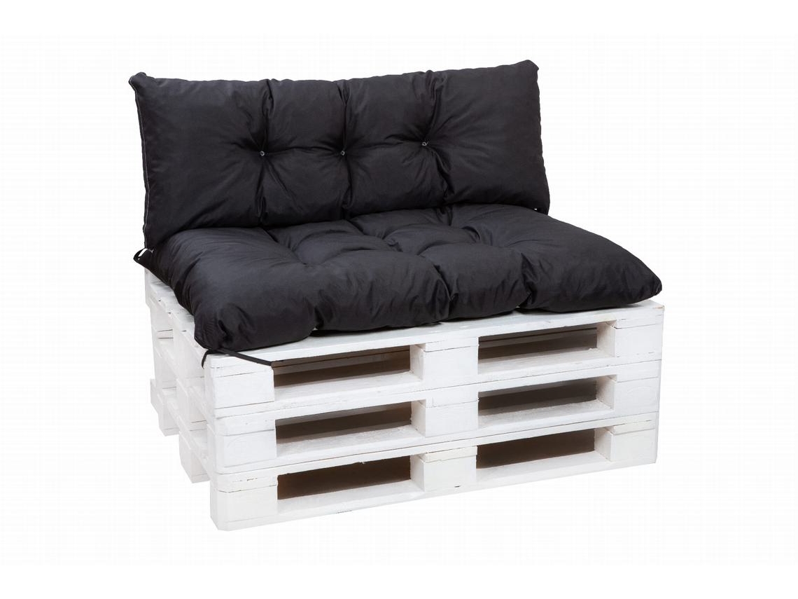 Conjunto cojines para palets Asiento 120x50 y Respaldo 120x40 cm Negro cojines sofá - cojín palet interior-exterior
