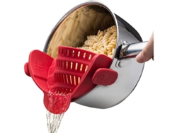 Jarra De Silicona Resistente Al Calor Con Clip Para Verduras Y Pasta, Color Rojo.