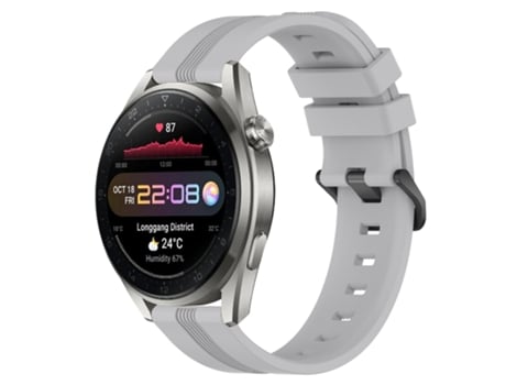 Correa de reloj inteligente para Huawei Watch 3 Pro 22 mm Correa de reloj Slicone a rayas cóncavas (gris)