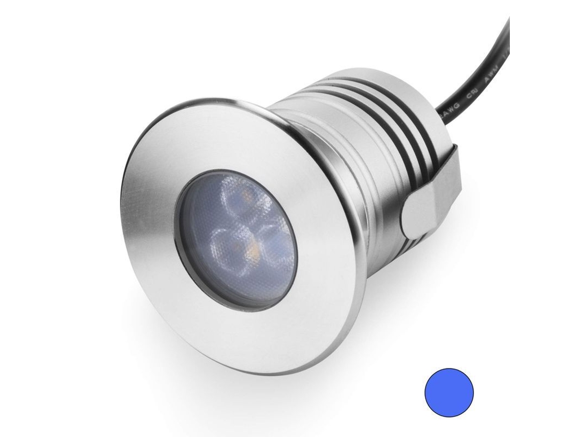 Luces Led Para Piscina Sumergible 3w Ip68 Impermeable Acero Inoxidable Aluminio Azul