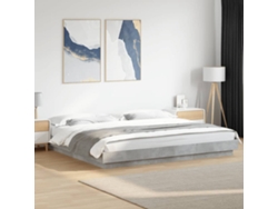 Estructura De Cama Madera De Ingeniería Gris Hormigón 180x200cm