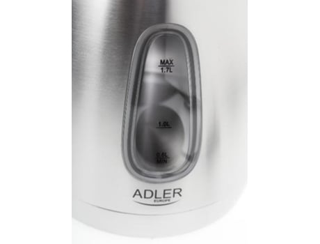 Adler Ad1223 Hervidor eléctrico 1,7 L 2000 W Negro Acero inoxidable