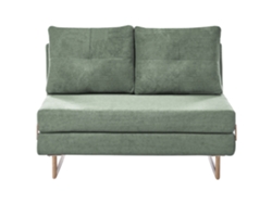 Sofá Beliani Jerslev para 2 personas en tela verde 120 x 193 cm