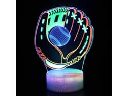Lámpara De Noche De Béisbol, 16 Colores Cambiantes Con Control Remoto, Visión Nocturna 3d Estéreo Digitallab