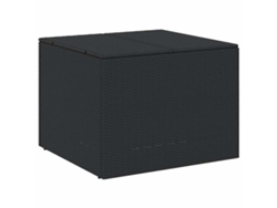 Caja de almacenamiento de jardín de mimbre de 291 l, color negro, EXCLUSIVA DE LA CASA