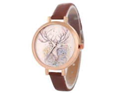Reloj De Pulsera De Cuarzo Para Mujer Con Brazalete De Acero Y Diamantes De Imitación, Esfera Redonda (oro Rosa Y Rojo).
