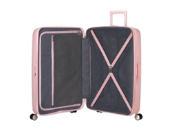 Maleta de viaje grande de 77 cm, 4 ruedas, caja de resonancia, rosa pastel, American Tourister