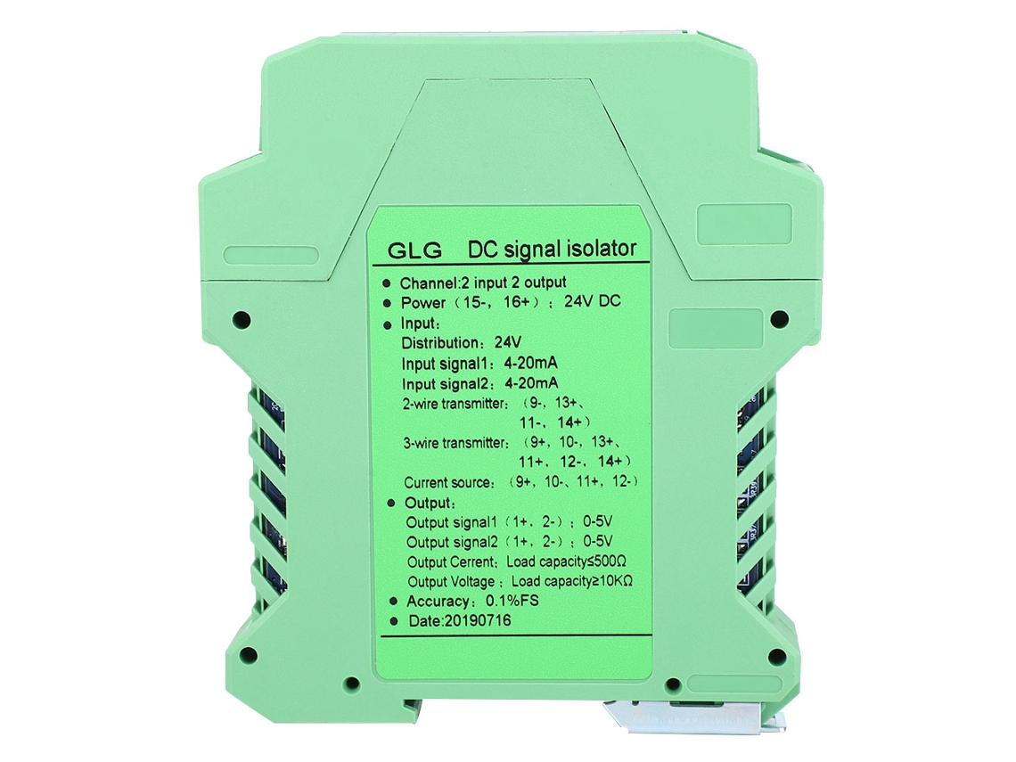 Aislador de señal CC 420 mA, 2 entradas, 2 salidas, 0,5 V, Sunflare