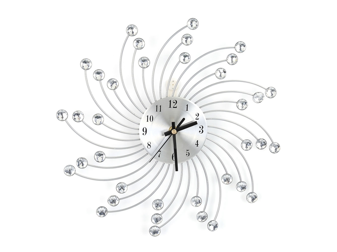 Relógio de parede Rebe em metal com decoração em diamante para decoração moderna de casa e escritório.