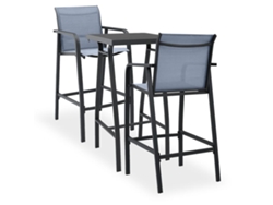 Conjunto de bar de jardín de 3 piezas en negro y gris de DKD Home Decor