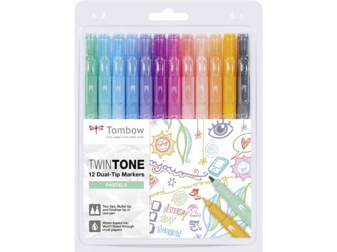 Marcadores TOMBOW TwinTone Pastels Multicolor - Plástico)