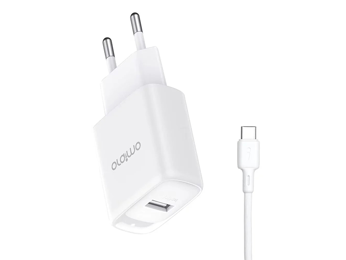 Conjunto De Carga (2 Puertos U, Salida 12w) Cargador Oraimo Ocw-e67d+c53 Blanco Con Enchufe Uk