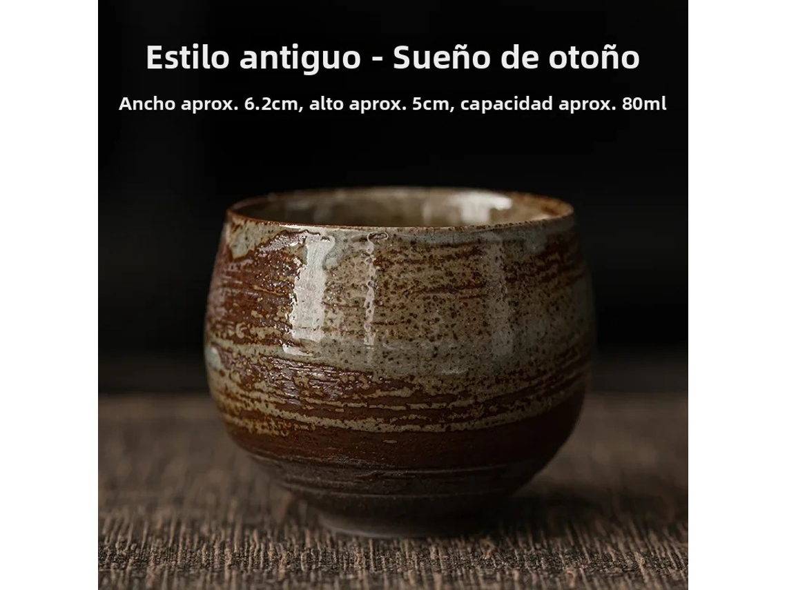 Taza de té de cerámica japonesa hecha a mano, estilo retro, regalo silencioso hecho a mano Mdug (estilo 1)