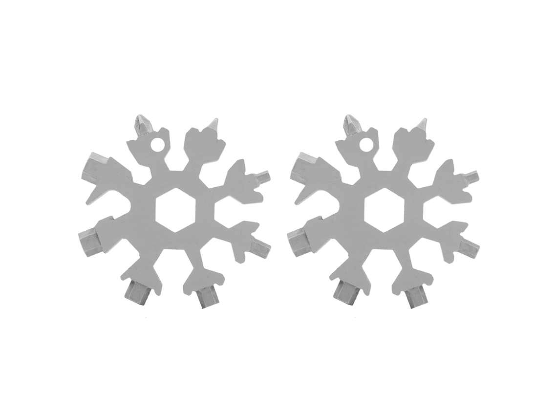 Kit 2pcs Chave Multifuncional Floco de Neve 18 em 1