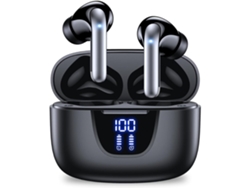 Auriculares Bluetooth Inalámbricos Verdaderos Cw39 76H Batería Ipx7 Pantalla Led Negra Impermeable YEMAESRE