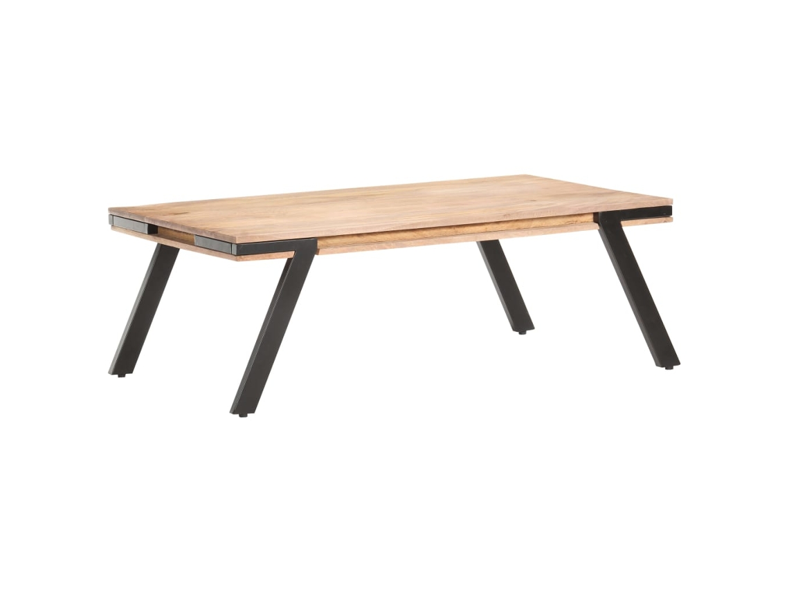 Mesa de Centro Apoyo 114X65X40 Cm Madera de Manguera Maciza