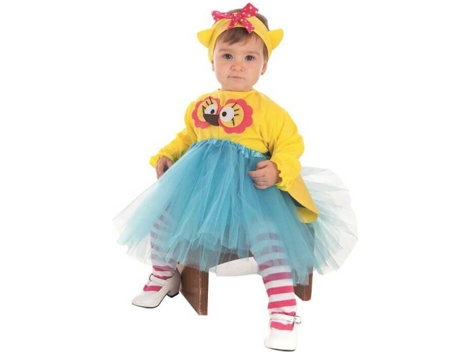 Disfraz de Bebé DISFRAZZES Buhíta Con Ojazos Amarillo Y Azul (Talla: 6 a 12 meses)