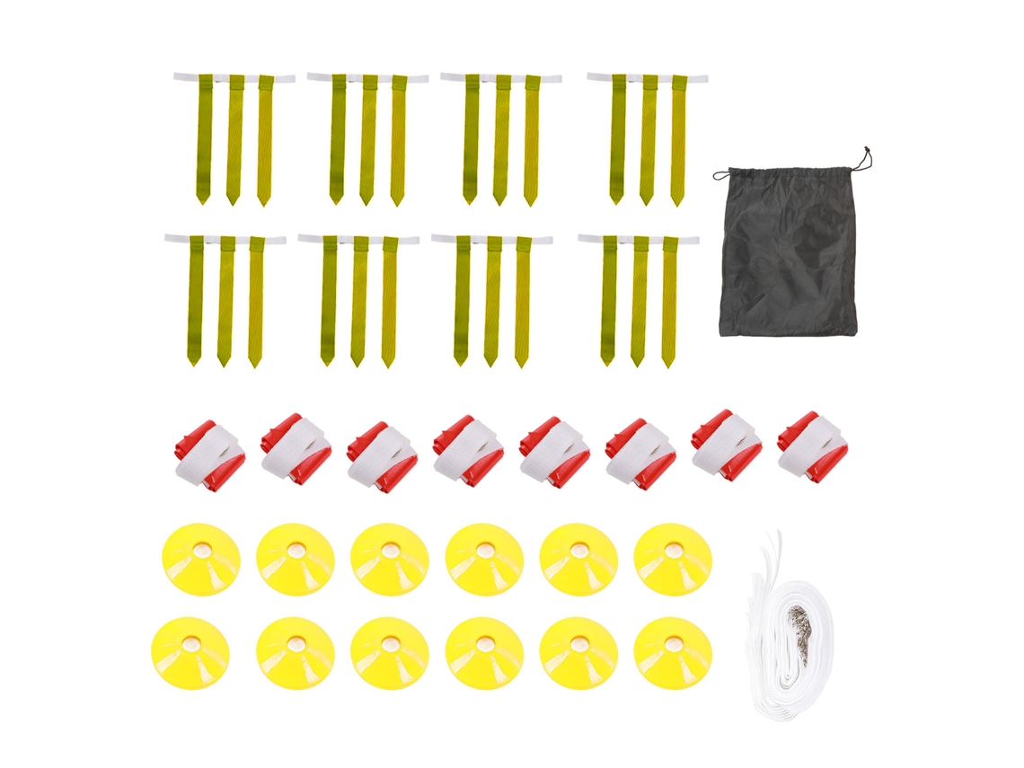 Conjunto De Flag Football Con Cinturones Y Banderas Para Niños, Adolescentes Y Adultos, Entrenamiento En Interiores Y Exteriores, Rojo Y Amarillo.
