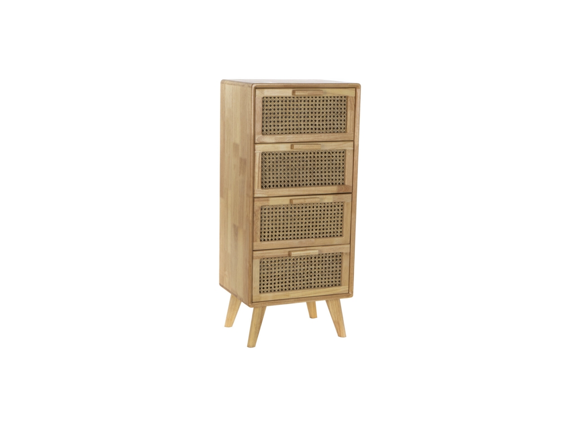 Cajonera Caucho Ratán Rejilla Natural 40x30x90cm