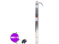 Bomba sumergible de 370 W y 1000 L/h (220 V, color plata)