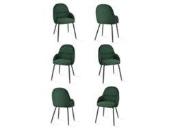 Sillas De Comedor Goeurvant 1438(pack De 6, Verde, Tela)