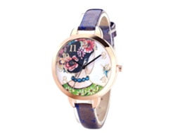 Reloj De Mujer Fanteeda De Aleación Con Correa De Pu, Esfera Redonda Con Números Romanos, Cuarzo (rojo)