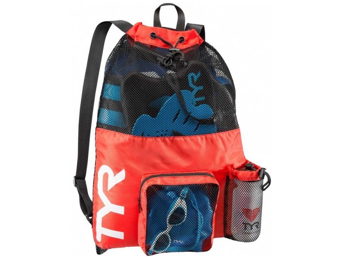 Mochila de Natación TYR Big Mesh Mummy (41-50 L - Rojo)