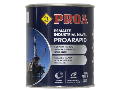ESMALTE NAVAL E INDUSTRIAL PROARAPID BRILLANTE Esmalte de secado rápido y gran dureza PROA Guinda RAL 3020 0,75L