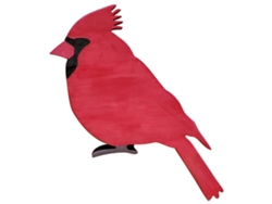 Cardenal, pájaro rojo, miniatura de madera