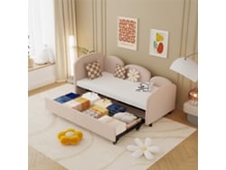 Sofá Cama De 90x200 Cm De Terciopelo Con Cajones Y Espacio De Almacenamiento.