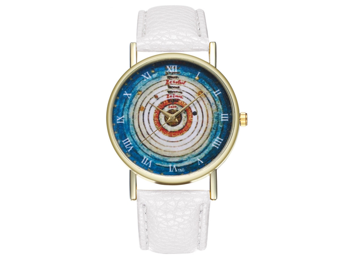 Reloj De Pulsera Unisex De Cuarzo Con Correa De Piel Sintética, Números Romanos, Blanco, A La Moda.