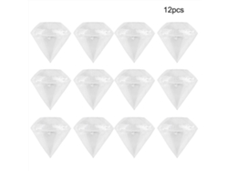 12 Cajas De Plástico Transparente Con Forma De Diamante Para Dulces, Ideales Para Bodas, Fiestas Y El Hogar.