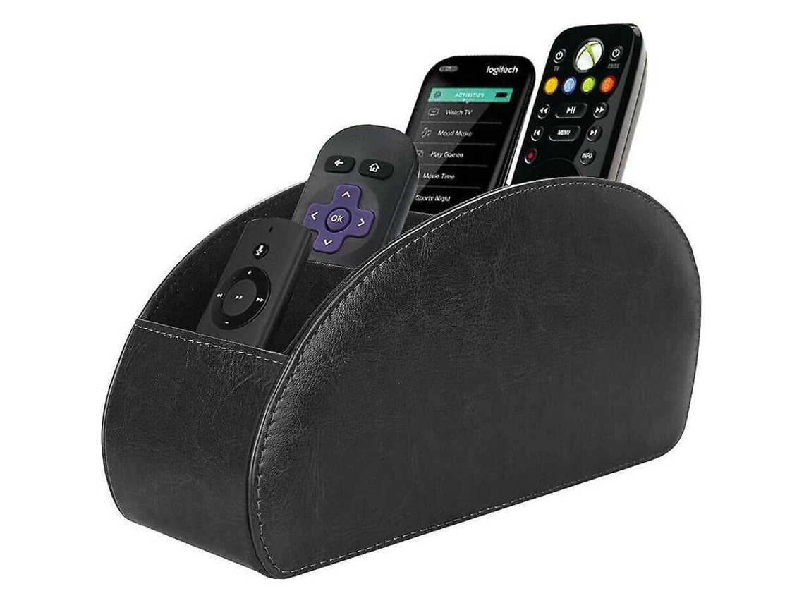 Organizador De Mandos A Distancia De Tv De Cuero Con 5 Compartimentos Para Escritorio