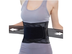 Cinturón de soporte lumbar ajustable de malla antideslizante Mdug (negro M)
