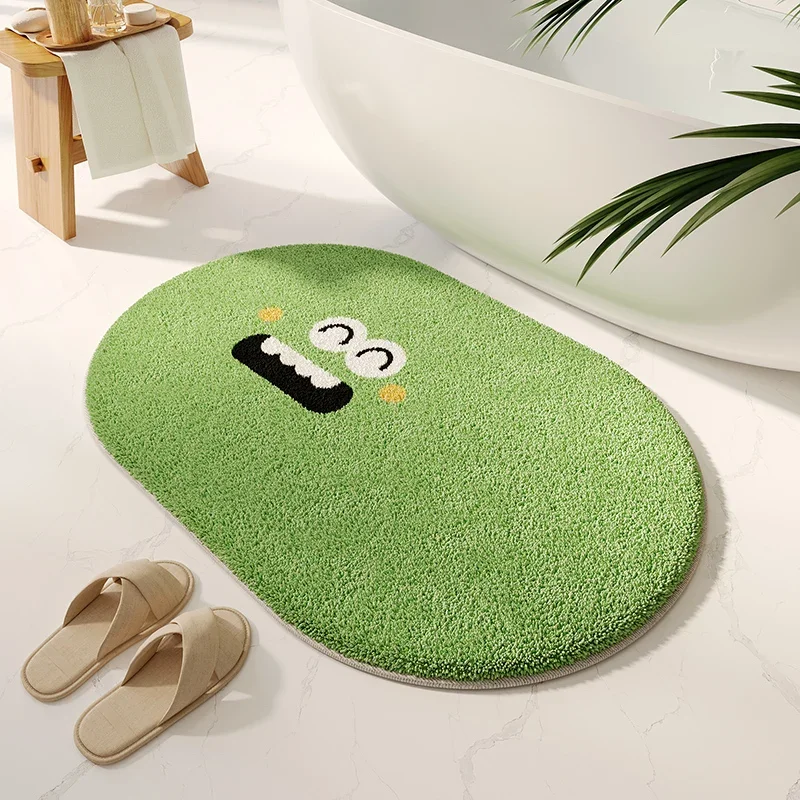(estilo 1 80 X 120 Cm) Bonita Alfombra De Baño Con Estampado De Dibujos Animados, Divertidos Patrones De Expresiones Faciales, Suave Alfombra De Baño De Felpa