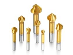 8 brocas cónicas de 90° HSS de titanio Avellanado Tools para metal y materiales en proyectos de bricolaje y construcción.