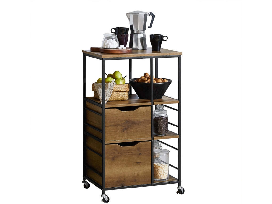 Carrito SOBUY (Marrón - 53x37x89 cm)