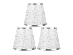 2026-abat-jour En Tissu À Clip Design Moderne Baril Pour Ampoule E14 Lustre Lampe Murale 3pcs Argent