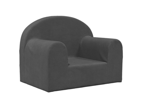 Sofá para niños felpa suave VIDAXL gris antracita