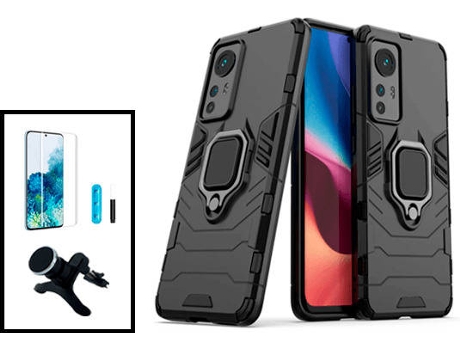 Kit Carcasa + Protector de Pantalla + Soporte Xiaomi 12X GIFT4ME Negro