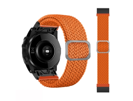 Correa de reloj inteligente para Garmin Fenix 7 Correa de reloj de elasticidad trenzada de nailon ajustable (naranja)